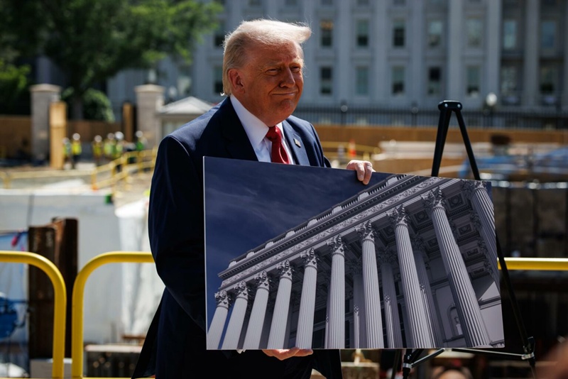 US President Trump speaks about new East Wing